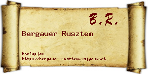 Bergauer Rusztem névjegykártya